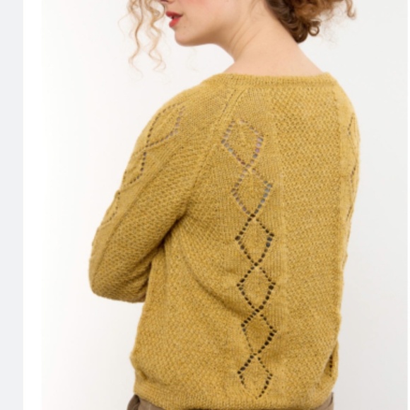 Anthro x Ichi Cable Knit Sweater Chunky Crew Neck Size M Oversized - Picture 1 of 15